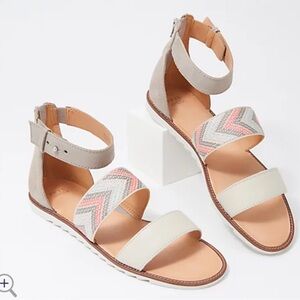 New Frye & Co. suede Port sandals tan sz 6.5 7 $86